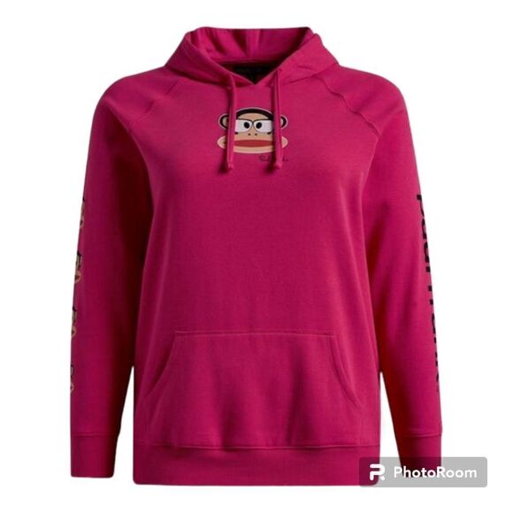 2X 18W 20W Torrid Pink Paul Frank Fleece Hoodie 2000s Monkey Pop Culture Plussiz - Picture 1 of 8